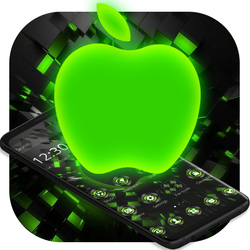 Black Neon Tech Green Apple Theme