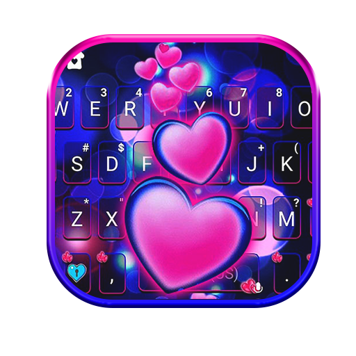 Тема для клавиатуры Pink Glow Hearts